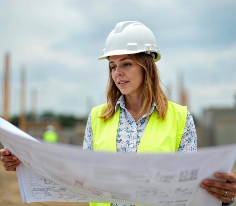 female-engineer-reviewing-blueprint-min